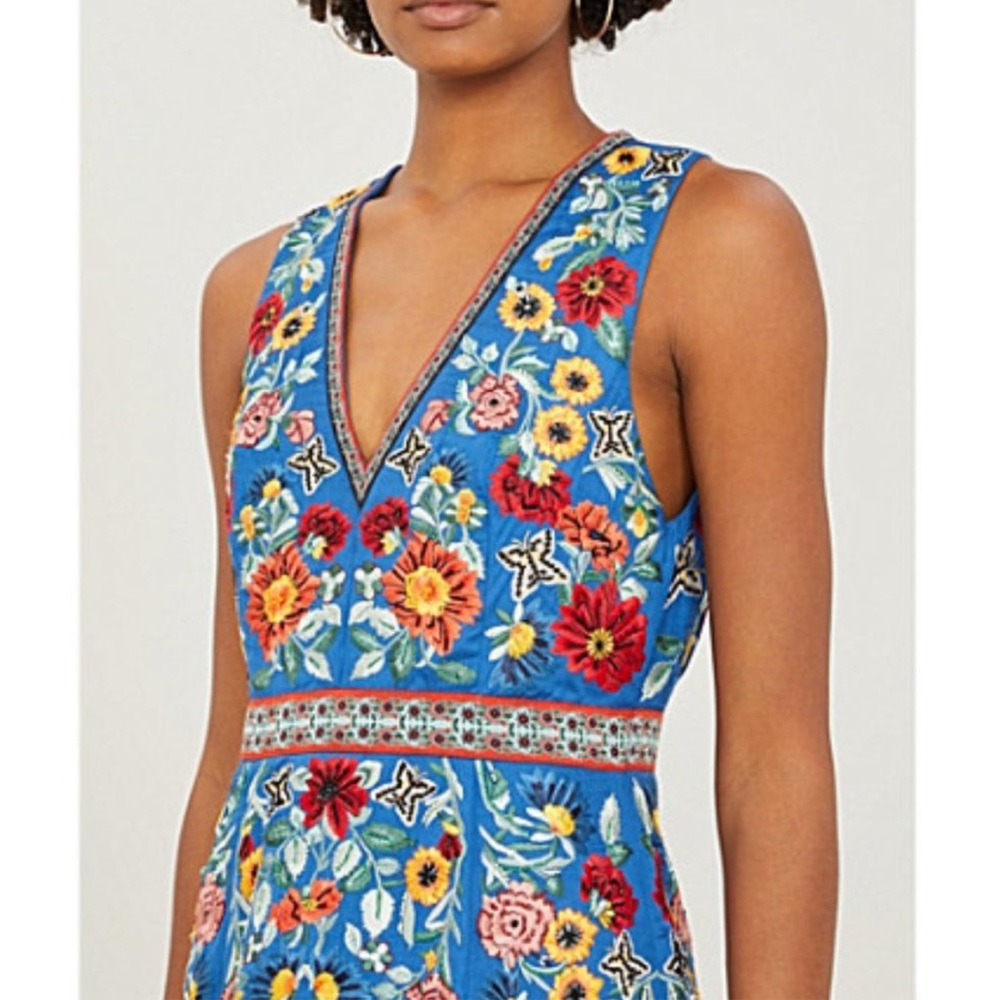Alice + Olivia Patty Floral Embroidered Dress Size 4